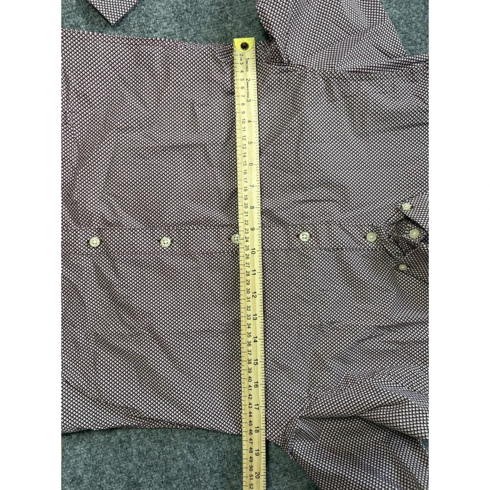 Banana Republic Shirt Mens S Brown Geometric Button-Down Stretch Untucked